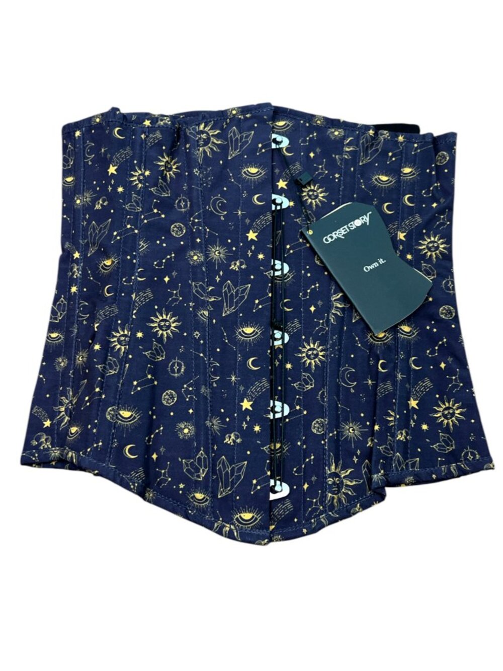 Corset Story Mystic Galaxy Indigo And Gold Longline Underbust Corset UK 8 $187